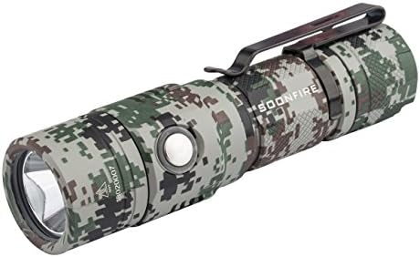 Multifunctional 1000 Lumen Ultra-Bright Rechargeable CREE XP-L LED Flashlight,Soonfire E09 EDC Flashlight,Use 18650 3400mAh Rechargeable Li-ion Battery with 5 Modes and Pocket Sized