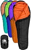 Hyke & Byke Eolus 15 & 30 Degree F 800 Fill Power Hydrophobic Goose Down Sleeping Bag with ClusterLoft Base - Ultra Lightweight 3 Season Men’s and Women’s Mummy Bag Designed for Backpacking