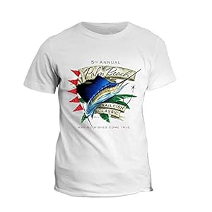 T-Shirts Drucken Fischen-T-Shirt Kurzärmliges T-Shirt Sea Fishing White T Shirts Men (Size : XXL)
