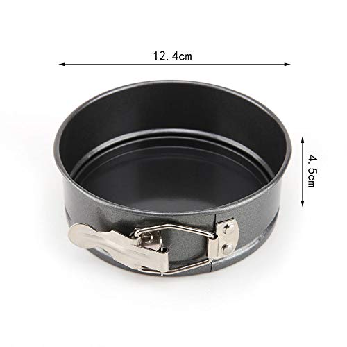 3pcs Set of Square Round Heart-shaped Mini Cake Molds Teflon Non-stick Layer Baking Mould Carbon Steel Baking Pan, Red