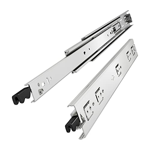 VADANIA 550mm Standard Duty Locking Drawer Slides #D51 1 Pair, Max Load 68kg, Full Extension Ball Bearing Side Mount Runners for Cabinets, Storage Units