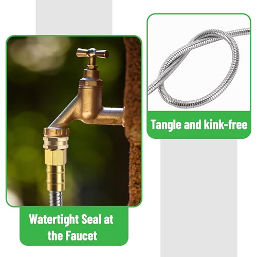 UNCO- Stainless Steel Metal Hose with 4 Function Brass Nozzle, 75 ft, photo 11