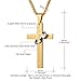 U7 18K Gold Plated English Lords Prayer Cross Halo Pendant Necklace