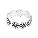 AeraVida Stylish Flowers Wrap .925 Sterling Silver Toe Ring or Pinky Ring | Comfort Adjustable Band | Open Beach Boho Ring