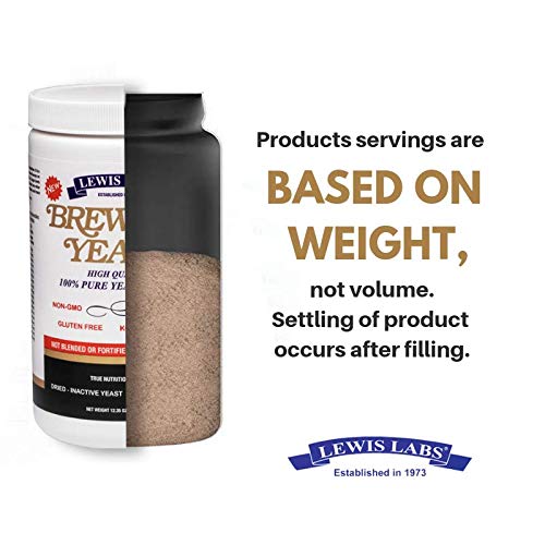 Lewis Labs Brewer's Yeast Flakes Powder, 12.35 Ounce (Packaging may