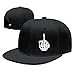 Skull Middle Finger Logo Men's Flat Baseball Cap Black