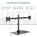 Freestanding Dual Monitor Stand – Adjustable Monitor Mount with Glass Base, Fits 2 Screens up to 27 Inch, Holds up to 22lbs per Armthumb 4