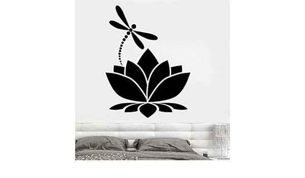 yiyiyaya Flor de Loto libélula Vinilo Etiqueta de la Pared ...