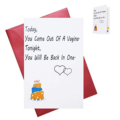 Birthday Greeting Card for Husband, Boyfriend, Him, Rude Naughty Romantic Anniversary Card From Wife, Folded Greeting Card With Envelope, Blank Inside