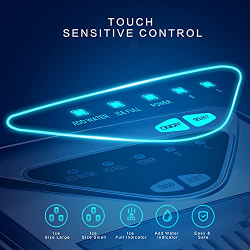 Ice Makers Countertop, Self-Cleaning Function, Portable Electric Ice Cube Maker Machine, 9 Bullet Ice Ready in 6 Mins, 26lbs 24Hrs with Ice Bags and Scoop Basket for Home Bar Camping RV(Black)