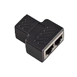 RJ45 Splitter Adapter, NEORTX RJ45 Female 1 to 2 Port Female Socket Adapter Interface Ethernet Cable 8P8C Extender Plug LAN Network Connector for Cat5, Cat5e, Cat6, Cat7