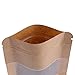 100x Brown Craft Zip Lock Stand Up Pouches w/Window 9x14cm (3.5x5.5