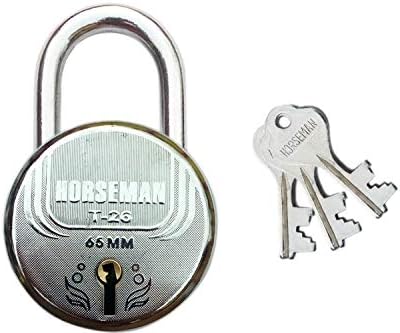 Horseman T-26 7 Levers Steel Pad Lock with 3 Keys 65 MM Pack of 1