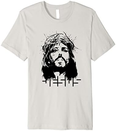 Men's Jesus face t-shirt Medium Silver