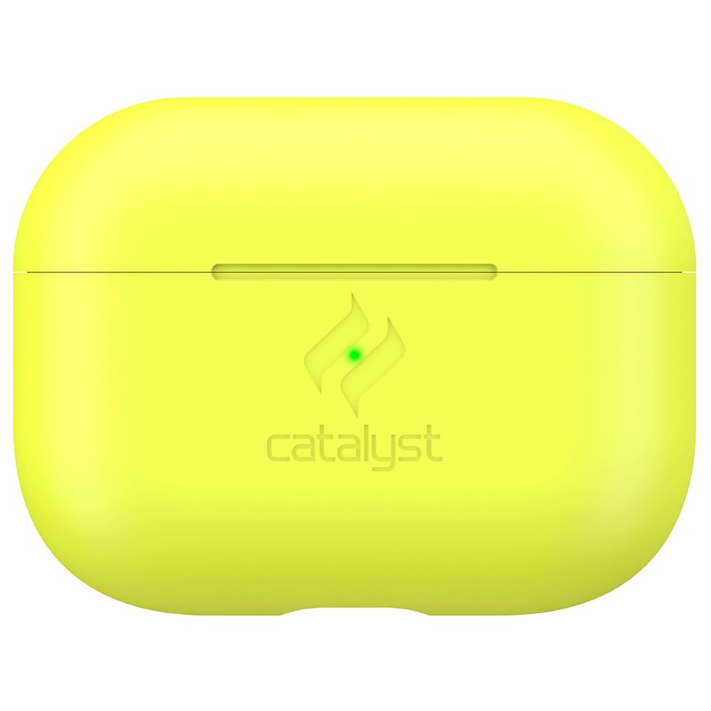 Slim Case for AirPods Pro by Catalyst - Skin for Apple AirPods Pro Charging Case, Interchangeable Colors, Protective Cover Soft Skin, Compatible Wireless Charging - Neon Yellow