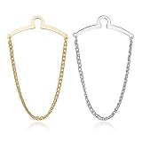 JOVIVI 2pcs Set Men's Silver Golden Necktie Tie