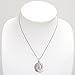 925 Oxidized Sterling Silver Filigree Crescent Moon and Sun Symbol Yin Yang Pendant Necklace, 18