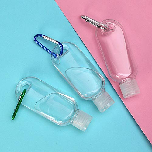 50 Pack Travel Plastic Clear Keychain Bottles,2 oz Leakproof Refillable