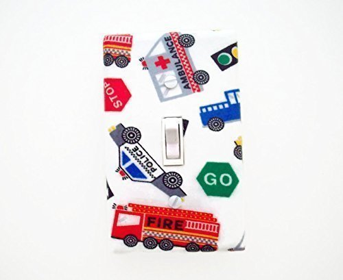 Emergency Trucks and Street Signs Light Switch Cover