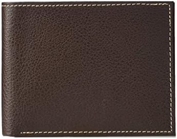 Men's Genuine Leather Brown Slim Bifold Wallet classic design Best Gift Choice for Men (Maroon with thread work)