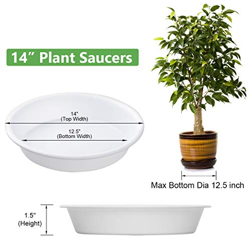 Plant Saucer 14 inch of 3 Pack Heavy Large Planter Durable Thicker
