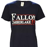 Ladies Cut - Fallon Timberlake for President 2016 on a Navy Short Sleeve T Shirt