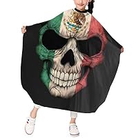 Children Barber Cape for Kid Haircut Umbrella Hair Catcher Kids Hair Styling Cutting Cape Apron Mexican Flag Skull