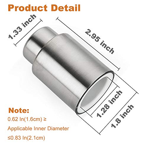 Vacuum Wine Stoppers, Stainless Steel Wine Saver w/Corkscrew, Reusable Wine Bottle Preserver, Durable Wine Bottle Stoppers Sealer Great for Wine Lovers Drinkers (Silver, 2PCS)