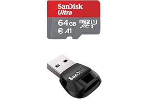 SanDisk 64GB Ultra microSDXC UHS-I Memory Card with Adapter – Up to 140MB/s with SanDisk MobileMate USB 3.0 microSD Card Read