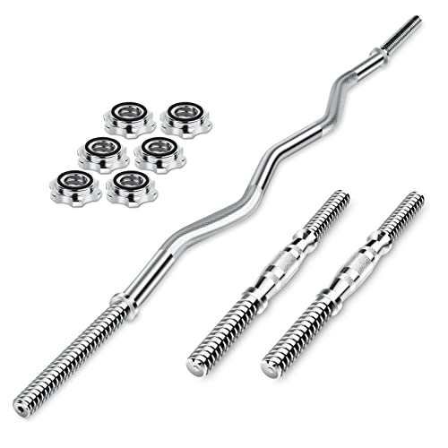 AboveGenius Standard EZ Curl Bar and Dumbbell Handle Set for 1inch