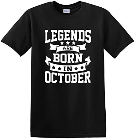 OCPrintShirts Men's TEE Legends are born in Libra Vigra OCTOBER T-Shirt 4XL Black