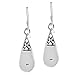Filigree Swirl Teardrop Mother of Pearl Inlay .925 Sterling Silver Fish Hook Dangle Earrings