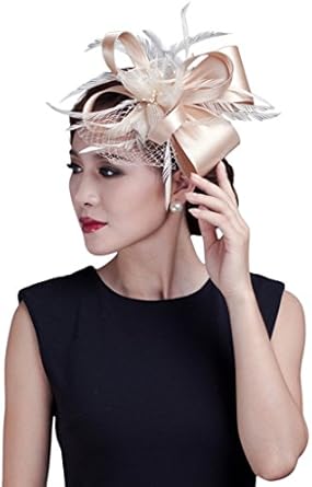 La Vogue Women Satin Fascinators Headband Wedding Hair Clip