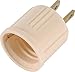 Power Gear Polarized Socket Adapter, Converts Outlet to Lamp Socket, Perfect for Workshop, Garage or Utility Room, Polarized Plug, UL Listed, Light Almond, 54173