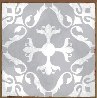 Grey Tile Stickers Victorian Morrocan Modern Retro self Adhesive wall Art Decor transfers-Bathroom backsplash Kitchen splashbacks Floral Decals Peel and Stick (Grey 3, 4 inch) Pack of 10