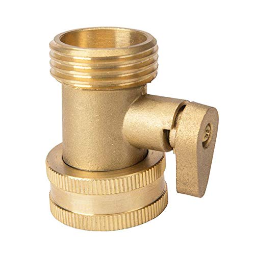 Garden Hose Brass Shut Off Valve, 3/4'' Thread Heavy Duty Water Hose Connector Shutoff Ball Valve Faucet Hose Adapter