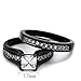 Marimor Jewelry His and Her Black Plated Stainless Steel Bridal Ring Set and Titanium Wedding Band