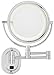 JERDON Wall-Mounted Chrome Makeup Mirror with LED Lighting – 5X-1X Magnification & 14” Extension - Direct Wire - Model HL65CD