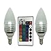 LJY 2-Pack E12 Candelabra 3W RGB LED Light Remote Control Color Changing Candle Lamp Bulbs AC 110V