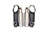 2x Stainless Steel Beer Bottle Holder Insulator With Opener and Carrying Case