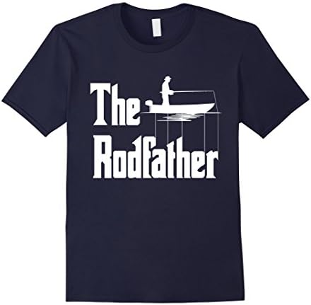 Mens The Rodfather. Funny Fishing Tshirt for Fisherman Small Navy