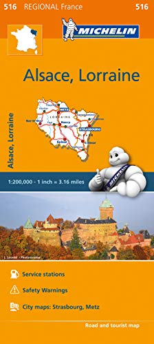 Michelin Regional Maps: France: Alsace, Lorraine Map 516 (Michelin Regional France) by Michelin