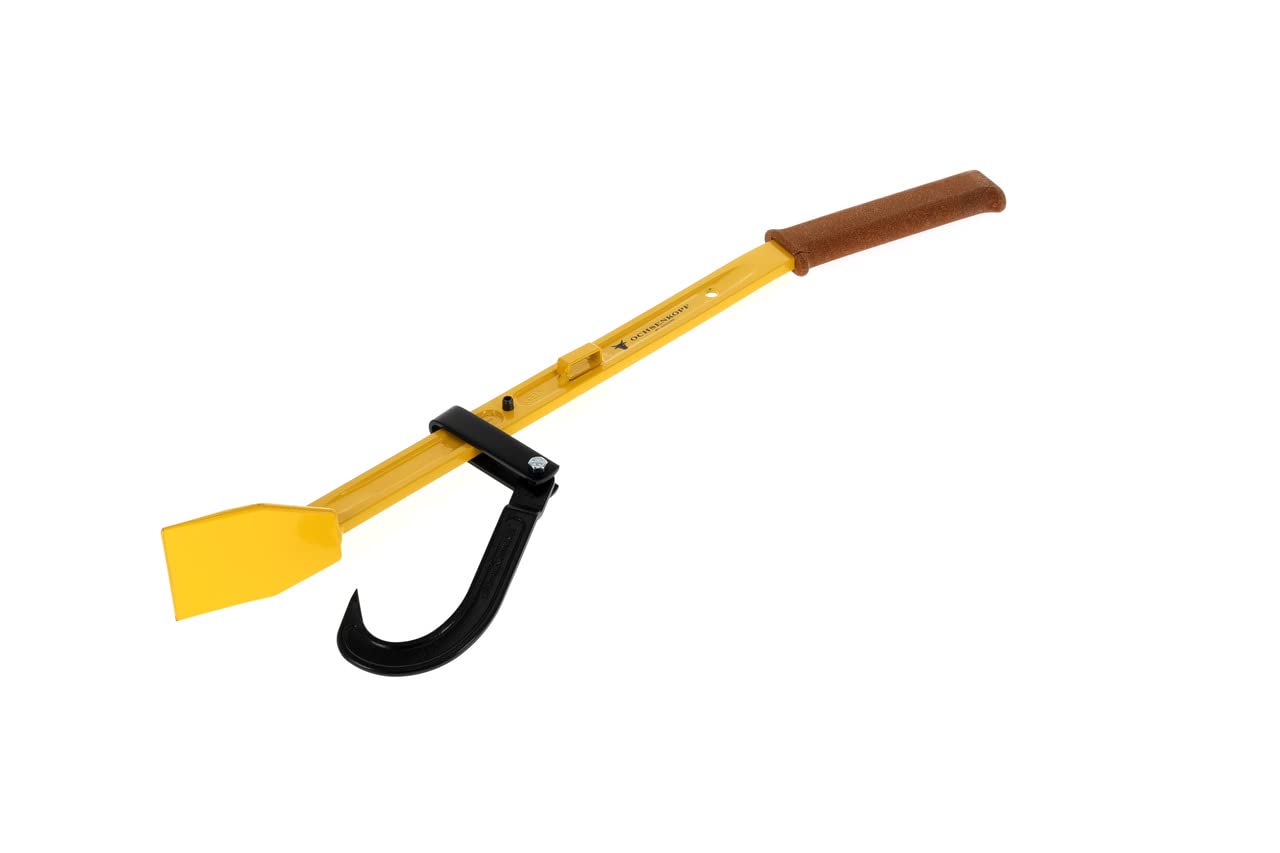 Ochsenkopf Felling lever, ergonomic shape, robust steel profile, non-slip cork handle, 800 mm, 2.8 kg, yellow, 80.0 x 13.0 x 7.5 cm