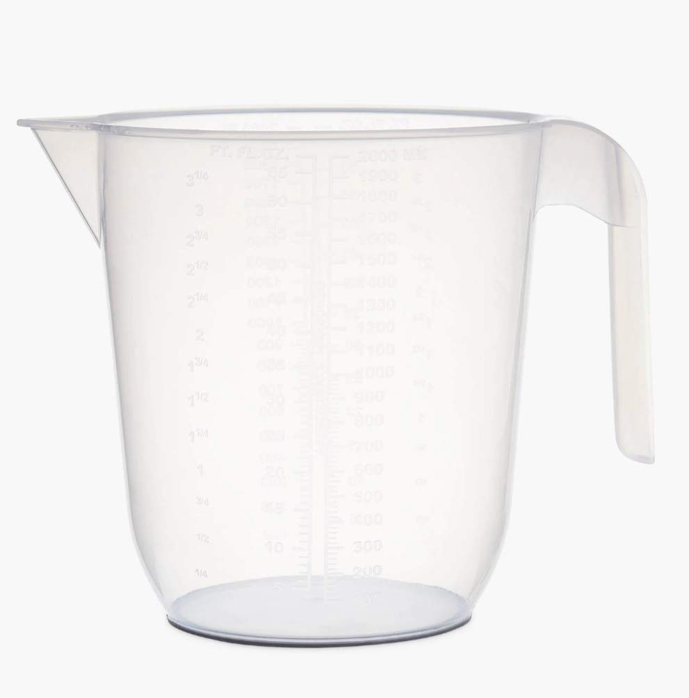 Measuring Jug 2 Litre. U-COOK Kitchen Home Tool. Transparent Clear 2000ml Volume. BPA Free. Graduated Jug PT, OZ and ML.