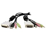 StarTech.com 4-in-1 Cable for KVMs with Dual Link DVI and USB - Audio & Microphone Cables Built-in - 6ft (2m) (DVID4N1USB6)