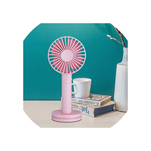 QianQianStore Portable Mini Air Conditioner Colorful Handheld Cooling Fan USB Electric Battery Rechargeable Mini Fan USB for Car Home Office,Pink