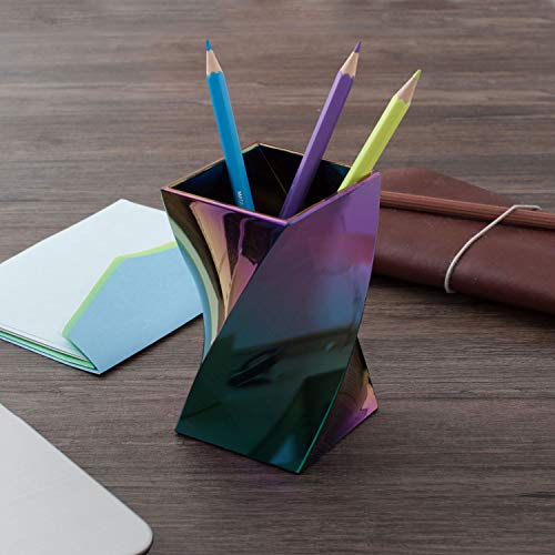 Zodaca [Wave Design Stylish Wave Pen Pencil Holder Desktop Stationery Makeup Brush Organizer, Aurora - Thumbnail 2