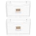 Wall35 Felic Magazine Holder and File Folder Organizer Wall Mount Metal Chicken Wire Baskets with Tag Slot, White Set of 2