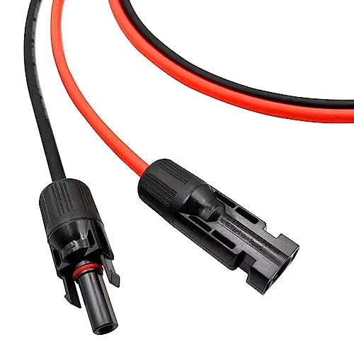 Solar Cable 4 mm²/6 mm², Solar Cable Extension 1/2/3/5/8/10/13/15 m, Solar Cable Extension Cable (Red/Black) (4 mm²5 m)