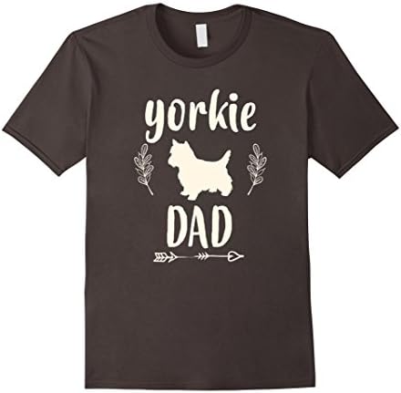 Men's Yorkie Dad Shirt Father's Day Dog Lover Gift for Him 2XL Asphalt